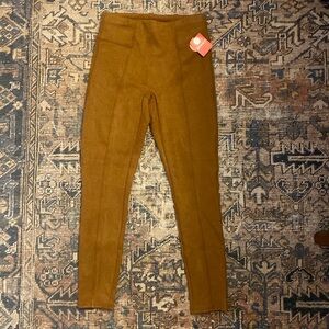 SPANX size small petite brown suede leggings